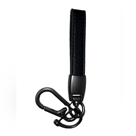 Dodge Scat-Pack 392 Key Chain Black Leather Strap Dark Gunmetal Hook Key Chain - Picture 4 of 5